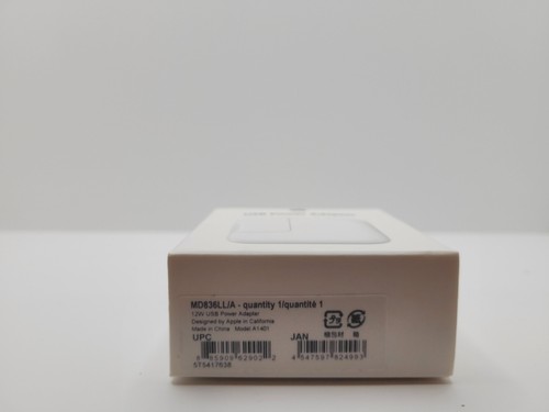 Apple 12W USB Power Adapter - MD836LL/A - Adaptateur d’alimentation USB de 12 W - Photo 3 sur 3