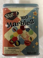 Neato Classic 160 Glass Marbles In Retro Tin Toysmith New