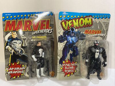 Marvel Superheroes Punisher (Cap Firing Weapons) Venom (Living Skin Slime Pores)