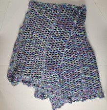 Handmade Crochet Afghan Throw Blanket 27 X48 Baby/Throw/Decor Pastel mutil color