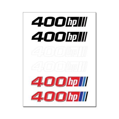 400 Horsepower 6 Vinyl Graphic Car Stickers Sheet