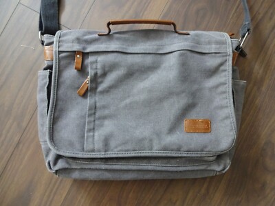 *** ESTARER *** HERREN - DENIN TASCHE UMHÄNGETASCHE TASCHE GRAU 40 x 35 CM