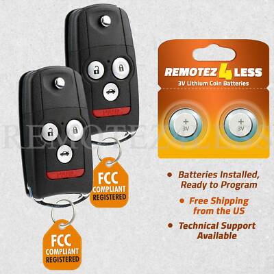 2 For 2007 2008 Acura TL Keyless Entry Remote Car Key Fob