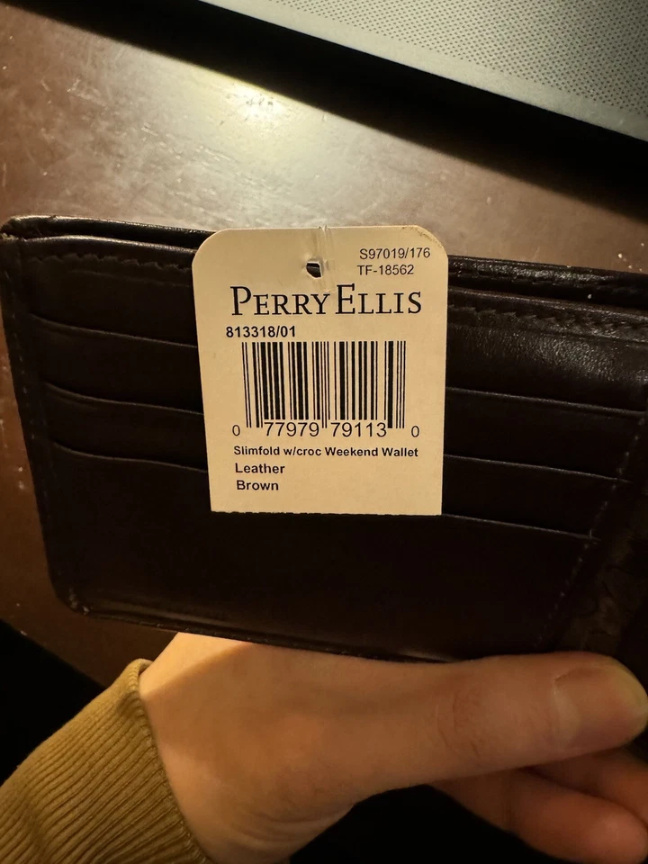 Perry Ellis Portfolio Slimfold 2-in-1 System Wallet Brown Leather - Image 4 of 4
