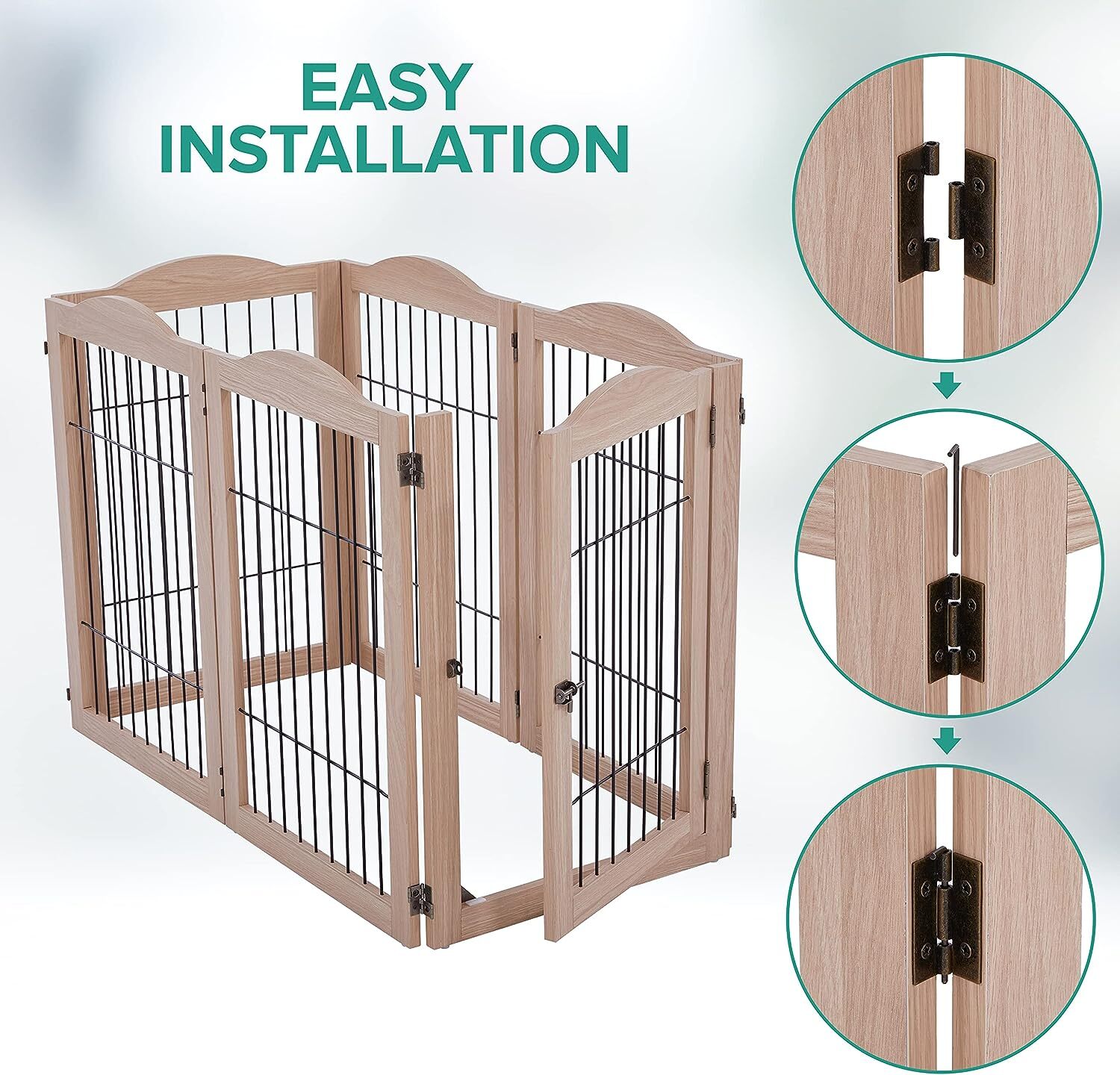 Arf Pets Freestanding Dog Gate 2 Panel Extension 360° Configurable Pet