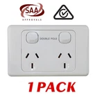 1 x Double 10AMP Power Point GPO - DOUBLE POLE - White Electrical  - SAA