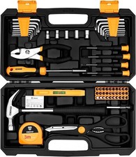 Tool Kit Set Box 62 Piece Home Repair DIY Tools Basic Hand Toolbox Sets For Home