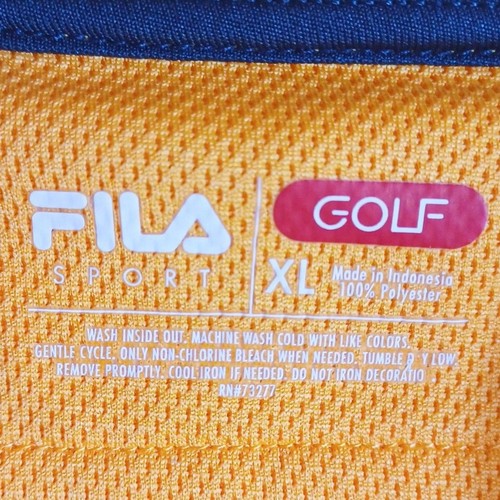 Polo golf uomo FILA Sport XL arancione stampa geometrica performance abbigliamento attivo - Foto 8 di 8