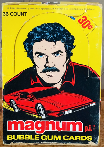 1983 DONRUSS MAGNUM P.I. (Bubble Gum Cards) Serie TV CONFEZIONE 8 carte 1 gomma SIGILLATO! - Foto 17 di 21