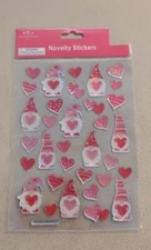 Gnome Valentine Stickers Pink Hearts 266494