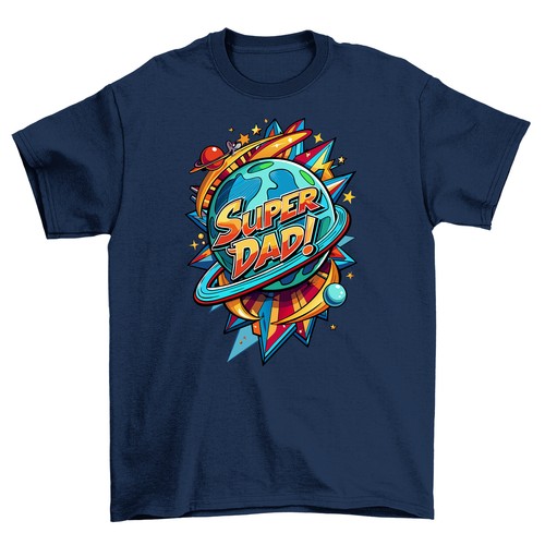 Super World Dad - Funny Super Dad T-shirt, Ideal Gift for the Heroic Father in Y - Picture 3 of 46