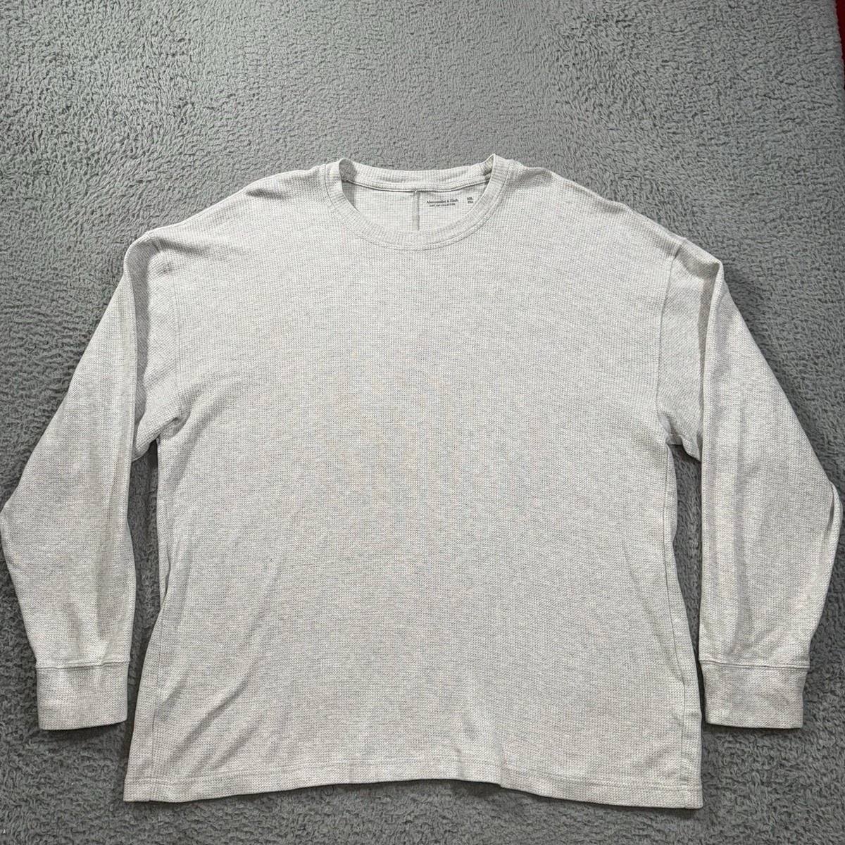 Abercrombie Fitch Thermal Shirt Men XXL Beige Soft A&F Long Sleeve 