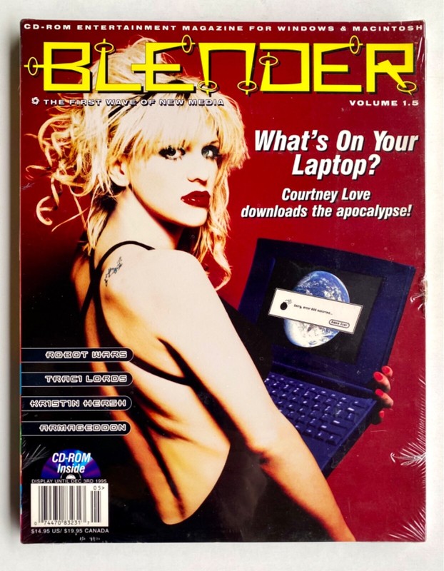 1995 BLENDER CD-ROM MAGAZINE FOR WINDOWS & MAC Vol 1.5 COURTNEY LOVE TRACI LORDS