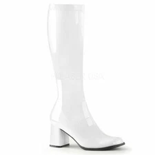 White GoGo Disco 60s 70s Dallas Cowboy Cheerleader Marching Band Costume Boots