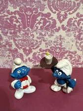 Smurfs 20216 RARE Tuxedo W/ RED BOW TIE Smurf Vtg 1985 & 1983 SERVER SMURF