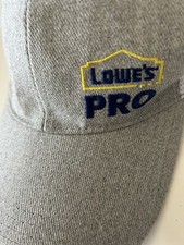 Lowes Pro Hat Employee Uniform Blue Embroidered Gray With White Mesh Adjustable