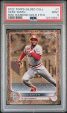 Ozzie Smith - 2022 Topps Gilded Collection Mini Diamond Gold Etch  PSA 9  #33/50
