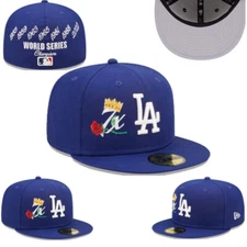 Los Angeles Dodgers Hat Flat Fitted Full Close Men's Non-adjustable Baseball Cap