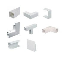 TRUNKING PVC 100 X 100MM WHITE 4" X 4in LENGTH MAXI  Bend Tee End Angle 10cm