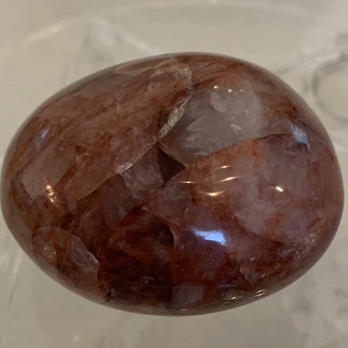 2" RED FIRE QUARTZ Hematoid Crystal Polished Palm Stone Large Tumble Madagascar - Picture 5 of 11