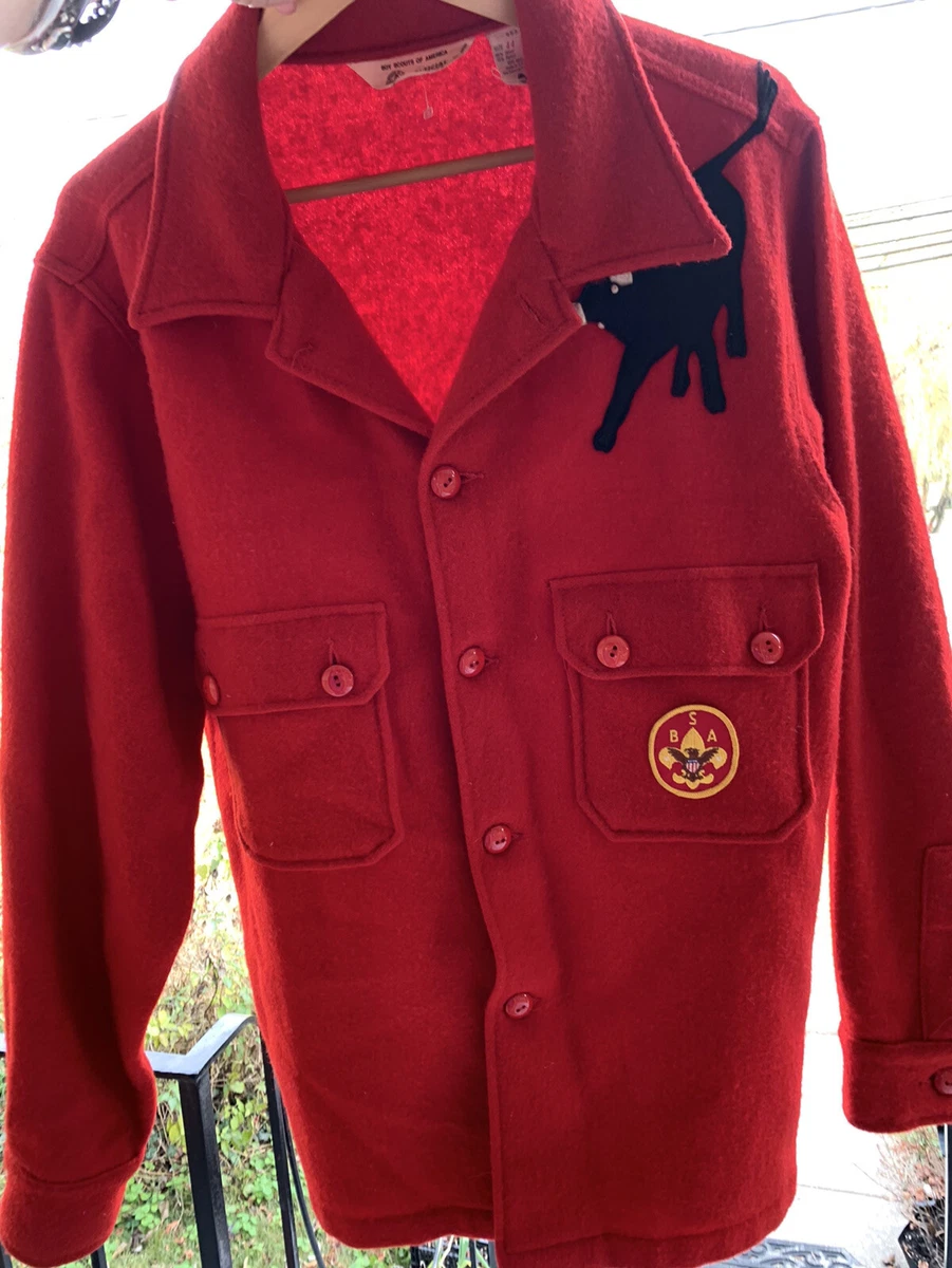 Vintage boy scout red wool jacket sale