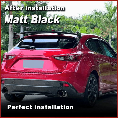 Spoiler cruscotto nero opaco spoiler labbro adatto per Mazda 3 Axela coda spiovente 14-19 - Foto 3 di 10
