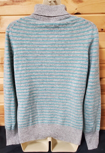 Suéter Vineyard Vines 100 % cachemira cuello de tortuga Andros azul rayas parte superior pequeña - Imagen 6 de 9
