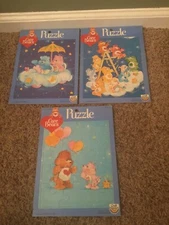 Vintage 1983 Craft Master Care Bears Frame Tray Puzzle Lot of 3 Complete