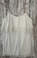 MY STORY Women's Size M Ivory Chiffon Lined Spaghetti Strap Mini Dress