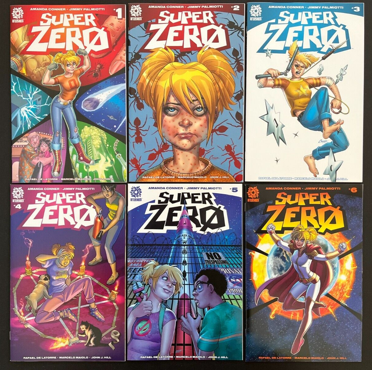 SUPERZERO #1,2-6 complete miniseries; Aftershock; Palmiotti & Amanda Conner; KEY