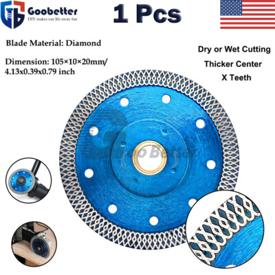 1x 4'' Porcelain Tile Turbo Diamond Wet Dry Grinder Cutting Wheel Saw Blade/Disc
