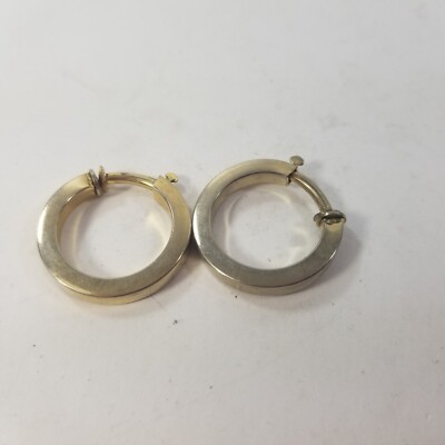 Circle Huggies Gold Tone Hoop Earrings Vintage