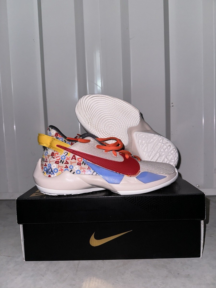 Nike Freak 2 GS Shoes Alphabet Soup Desert Sand DH3152-001 Size 5Y