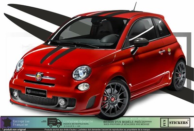 Kit deco martini BLACK & WHITE compatible fiat 500 et ABARTH - sticker autocollant racing le mans adaptable tout type véhicule - Canada