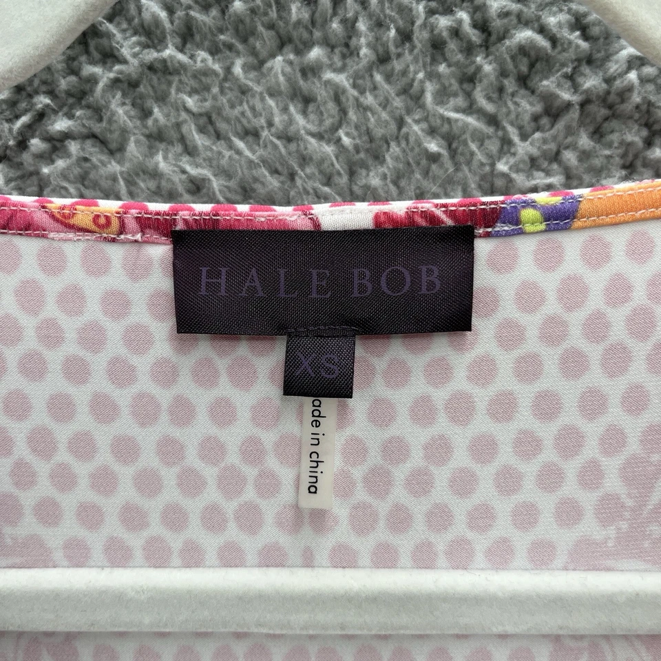 Vestido Hale Bob Para Mujer XS Rosa Naranja Paisley Elastizado Jersey Relajado Bolsillo Acampanado Foto 3 de 4