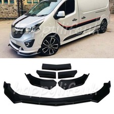 For Vauxhall Vivaro 2001-2023 Glossy Black Front Bumper Lip Splitter Spoiler Kit