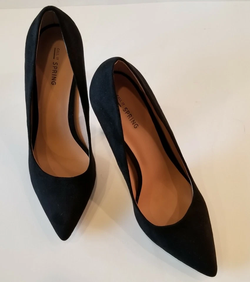 Zapatos de salón Call it Spring de gamuza negros para mujer con 10 puntas usados una vez usados en excelente estado Foto 2 de 4