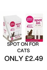Flea And Tick Repellent, Pride  & Groom Spot On For Cats , White, pack of 2