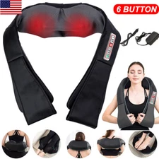 Shiatsu Back Neck and Shoulder Massager with Heat Deep Tissue 3D Kneading Pillow