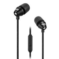   NEW  ID AMERICA IDH202-BLK METROPOLITAN ALUMINUM IN-EAR HEADPHONES - BLACK