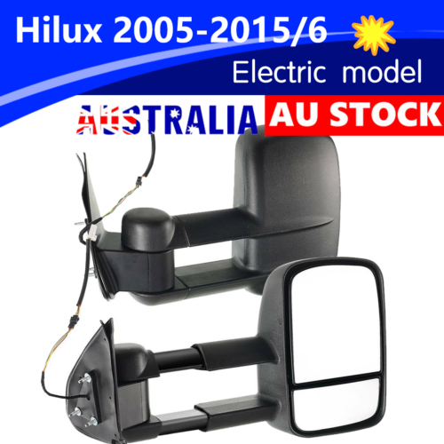 2024 Pair Towing Mirrors Black Extendable for Toyota Hilux 2005-2015 - Picture 1 of 10