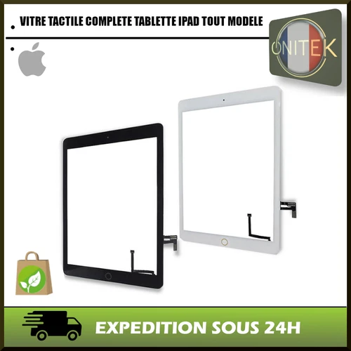 ✅ VITRE ECRAN TACTILE APPLE IPAD AIR A1474, A1475, A1476 BLANC NOIR BOUTON HOME