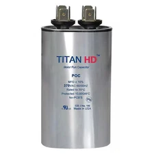 Titan Hd Poc7.5A Motor Run Capacitor, 7.5 Mfd, 370V, Oval