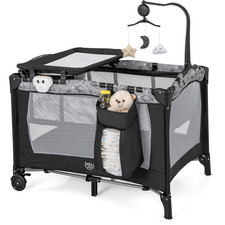 3 in 1 Pack and Play, Portable Baby Playard with Bassinet, Changing Table, Locka