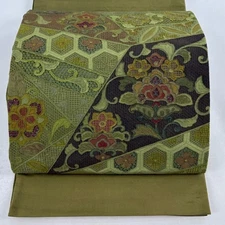 Excellent bag belt drum pattern pure silk Used BUYS-0