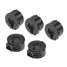 5X 15mm Ferrite Cores Ring Clip-On RFI EMI Noise Suppression Cable Clip Black