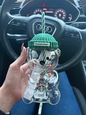 Rare Starbucks 2025 Glass Bearista Cup Limited Edition Holiday Bear Tumbler New!