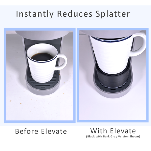 Accessorio Supporto Tazza Regolabile Antispruzzo per Caffettiere Keurig Nero/Grigio - Foto 3 di 12