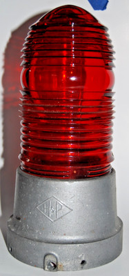 Vintage Hughey & Phillips Obstruction Light AN2547-5 Kopp AP 3519 Ruby Glass