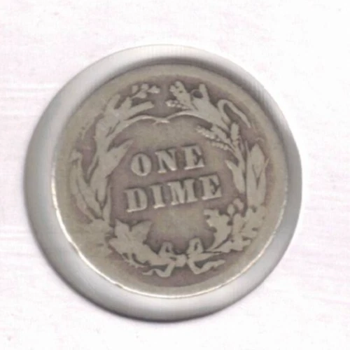 1912 Philadelphia Barber Circulated Dime 10 Cents Silver Coin! (#1) - Image 2 of 2